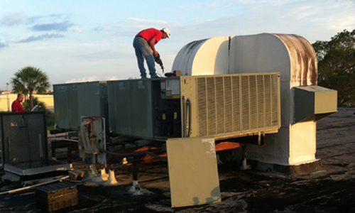 Replacement of rooftop package HVAC units at Page Field